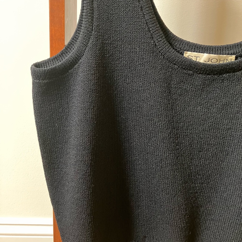 Like New St. John Black Knit Tank Top - Picture 4 of 5